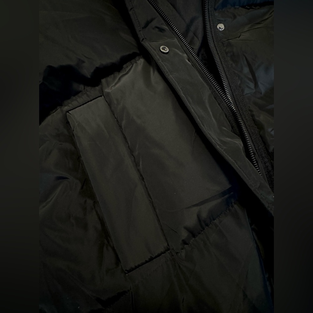 Zara Women's Black Long Down Hooded Puffer Coat - Water/Wind Res - Size: M - Picture 14 of 14